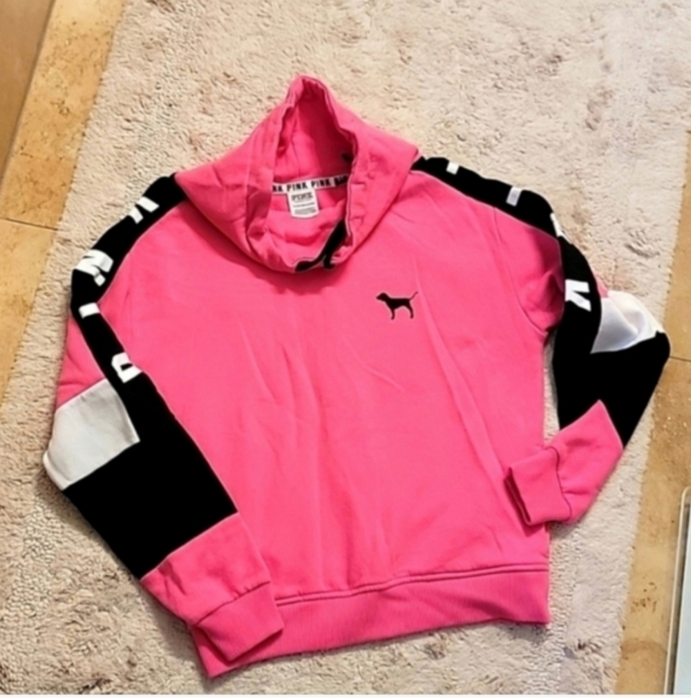 Victoria's Secret Pink Hoodie with Black Trim